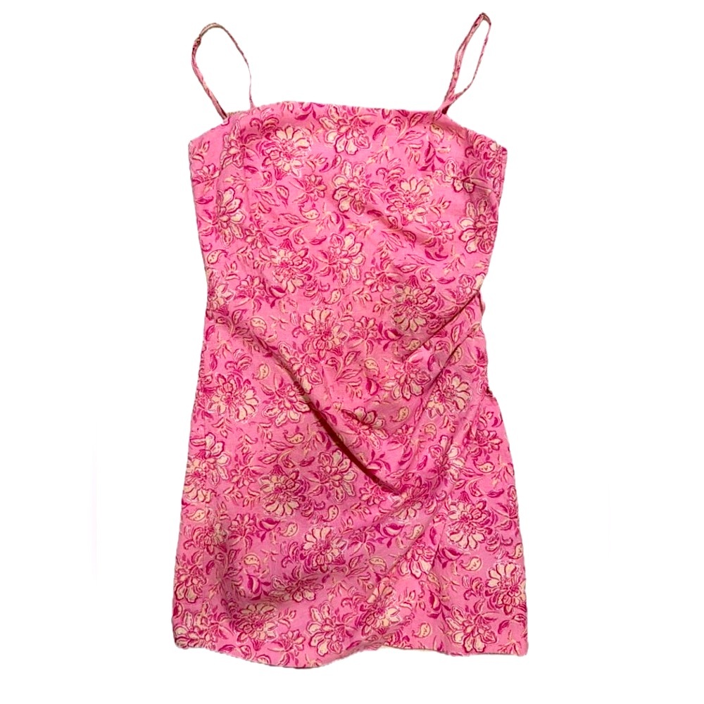 Cotton Linen Blend Wrap Dress XS